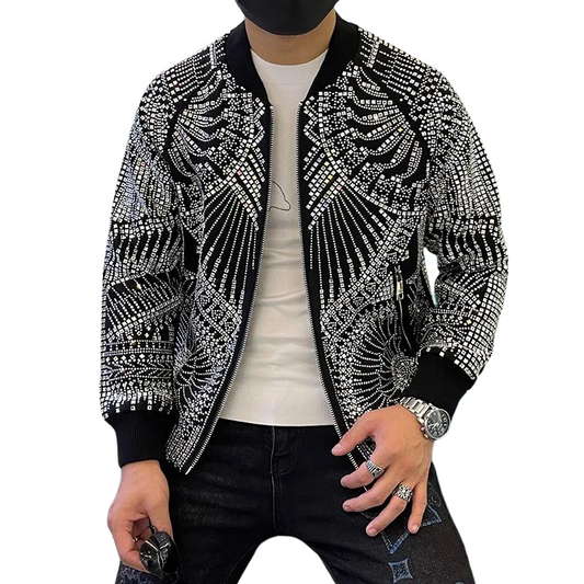 Bomber Jacke mit Strass für Herren