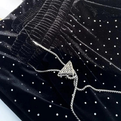 Schwarz Velours Paillettenhose