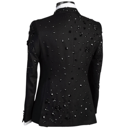 Anzugjacke und schwarze Hose mit Strass für Herren
