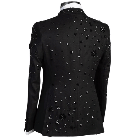 Anzugjacke und schwarze Hose mit Strass für Herren