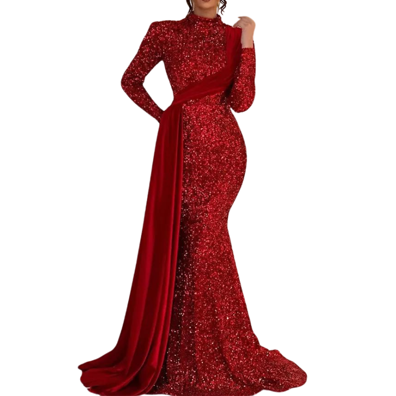 Elegantes Pailletten-Kleid mit Schleife