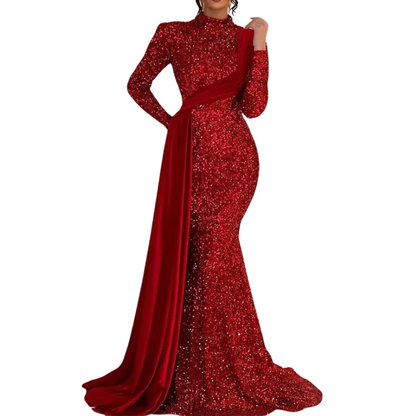 Elegantes Pailletten-Kleid mit Schleife