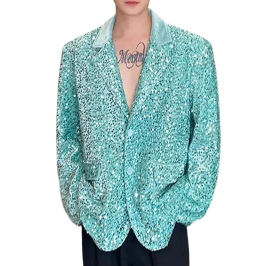 Herren Samt-Pailletten-Blazer