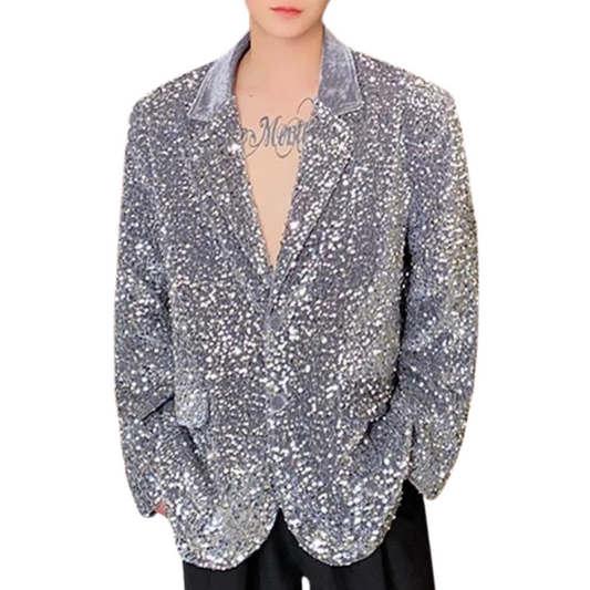 Herren Samt-Pailletten-Blazer