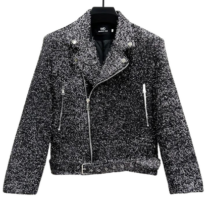 Herren glänzende Motorradjacke