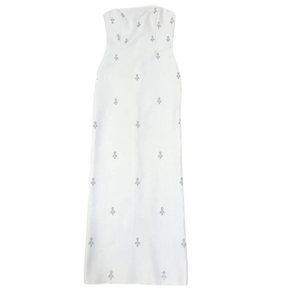 Weißes Bustier-Kleid mit Strass für Damen