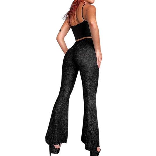 Damen Paillettenhose mit Elefantenbein