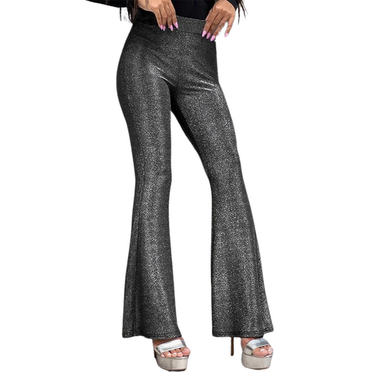 Damen Paillettenhose mit Elefantenbein