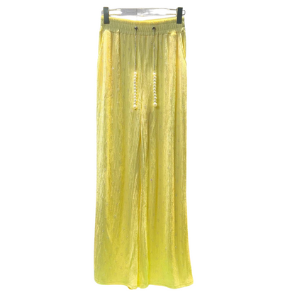 Plissee-Hose mit Pailletten und Strass