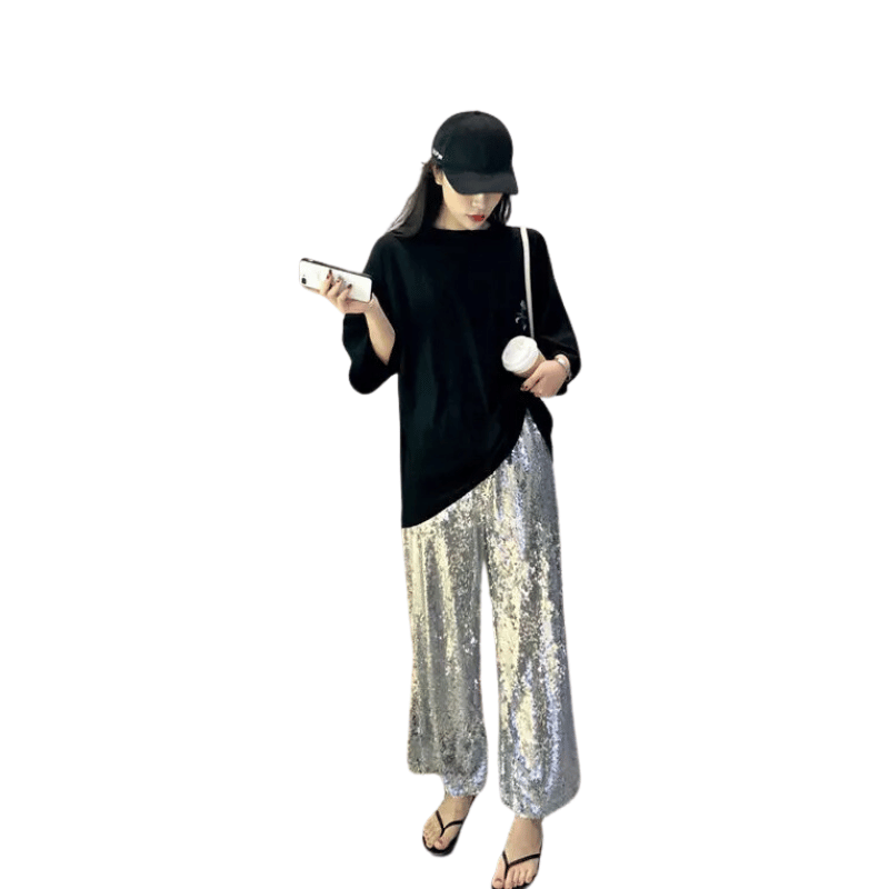 Paillettenhose in Silber