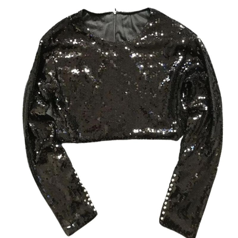 Obere Pailletten mit Reißverschluss