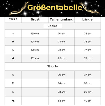 Schwarze Herren Lederjacke und Shorts mit Strass